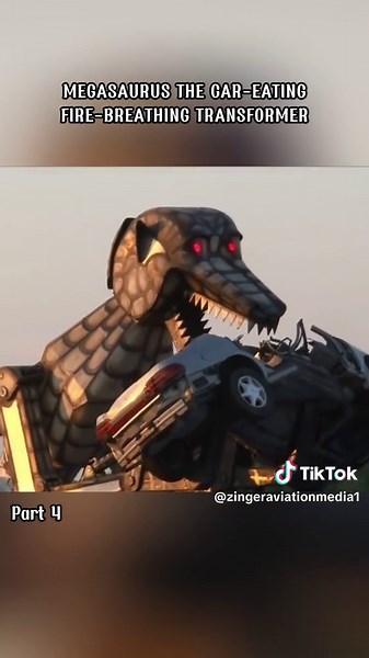 MEGASAURUS THE CAR-EATING, FIRE-BREATHING TRANSFORMER#car #transformer #breathefire #eating
