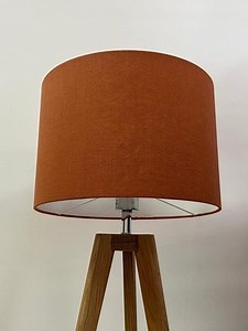 Lampshade Burnt Orange Textured 100% Linen Drum Light shade  | eBay UK