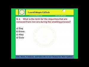 Extractive Metallurgy | Model Exit Exam Questions for Mineral Processing & Metallurgic Eng'g Exam
