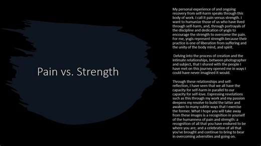 Pain vs Strength - healing through photography