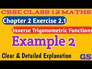 Chapter 2 - Example 2 - Exercise 2.1 Inverse Trigonometric Functions CBSE Class 12 Maths Tamil|NCERT