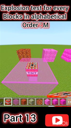 explosion test for every blocks in alphabetical order part 13 #shorts