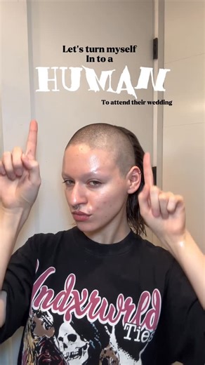 Messy Masha 👽 Alt Model / Content Creator on Instagram: "An alien ghoul turning itself into a human to attend an Earthling’s wedding 🌏 How did I do?"