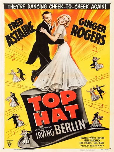 Top Hat 1935 Movie Poster With Fred Astaire and Ginger Rogers - Etsy
