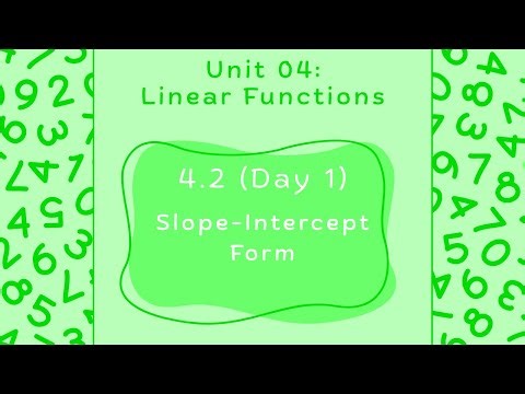 Lesson 4.2 (Day 1): Slope-Intercept Form - Algebra 1