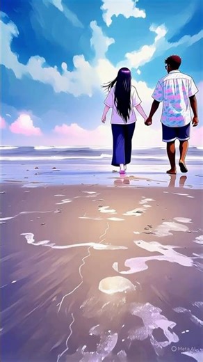 🌊 “Love on the Beach | Anime Couple 💕” #shorts