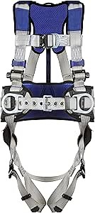 3M DBI-SALA ExoFit X100 Weight Distribution Comfort Construction Safety Harness Fall Protection, with Body Belt, Back and Hip Padding, Multiple D-Rings, Quick Connect Chest and Leg Buckles, 1401058,XL