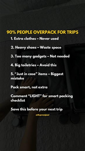 90% Log Travel Pe Overpack Karte Hai 😳 | Smart Packing Tips 2026 #traveltips #rvpremjanishorts