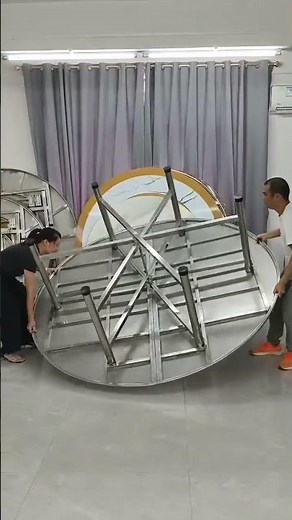 Stainless Steel Folding Dining Table Round Folding Banquet Table#Foldable Dining TableStainles
