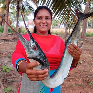 முரல் மீன் தந்தூரி | GARFISH TANDOORI | Banana Leaf Cooking