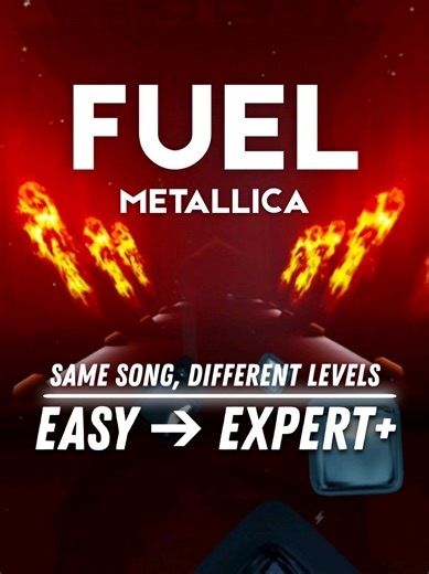 A quick 35-second progression of Fuel in Beat Saber, from Easy through Expert @Beat Saber #beatsaber #fuel #metallica #beatsabergameplay