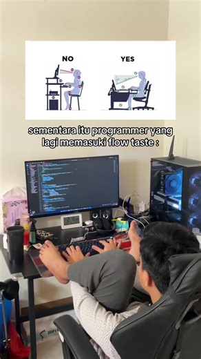 Duduk segimana puasnyah, yang penting codingan tetep jalan lancarrr kek jalan toll 🤙🤙🤙 #jokicoding #jokiIT #informatika #sisteminformasi #programmer
