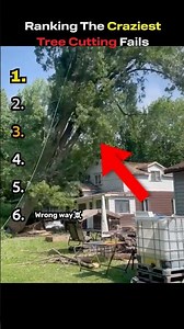 Ranking craziest tree cutting fails😭🌲