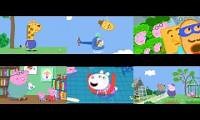 Mix of 6 videos from youtube : 6 Random Peppa Pig Episodes Played at Once