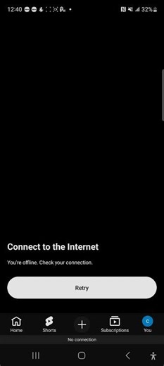 connect to the internet you're offline check your connection retry no connection