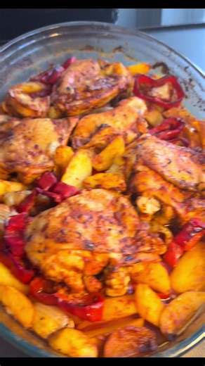 Oven-Baked Chicken & Vegetables Recipe (190°C, 1 hour)