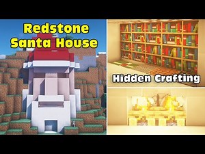 ⚒ Minecraft: 3 Redstone Build Hacks (Christmas Santa House, Secret Crafting Table ) #12 (Tutorial)