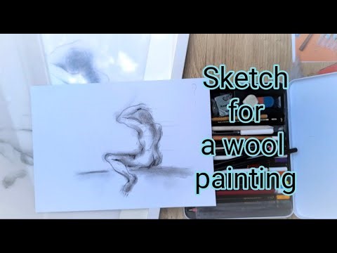 How to draw pensil sketch for a wool painting.