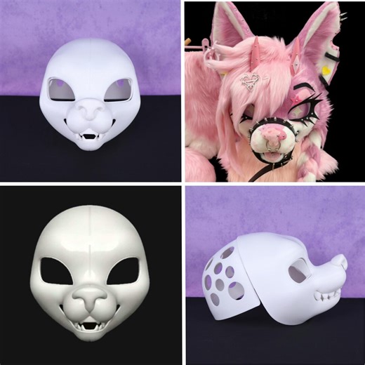 American Style Anime Canine Furry Mask Base Sharp Eye Dog Design 3D Printed PLA Fursuit Head Base for DIY Cosplay Custom Size Creators Build - Etsy