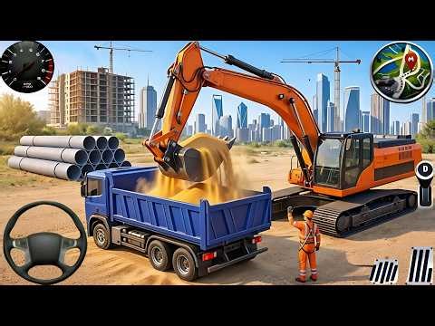 🧑‍🏭City Road Construction JCB Excavator 3D - 🚧 | Heavy Excavator & Truck - Android Gameplay