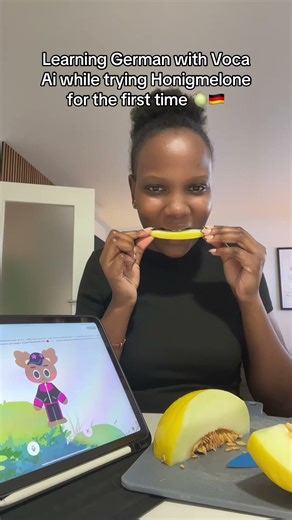 Trying Honigmelone in German 🇩🇪🍈‪@vocaai_official‬ #german #languagelearning #germany #deutsch