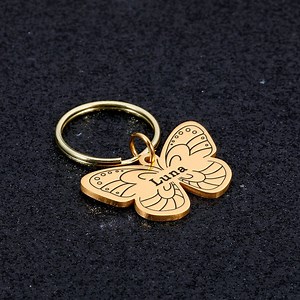 [Hot Item] Personalized Pet Collar Tag Engraving Logo Butterfly Customized Name Number Kitten Puppy Dog Tag