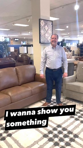 Check out this new leather sleeper sofa on the floor. We love it! No cushion storage or inflating. #sleepersofa #sleepersofas #overnightguests #tinyhouse #tinyhome #furnituresale #centralillinois #peoria #bloomingtonillinois #cozyhome #familyfriendly #leatherfurniture #anniversarysale | Martin's Home Furniture