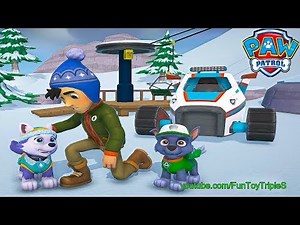 Paw Patrol On A Roll! #14 Rocky and Everest Save Jake at the Ski Lift