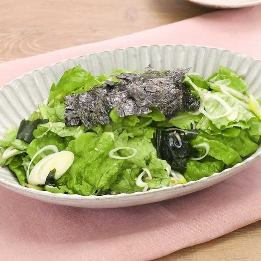 シャキシャキ食感！ サンチュとねぎのチョレギサラダのレシピ動画・作り方 | デリッシュキッチン