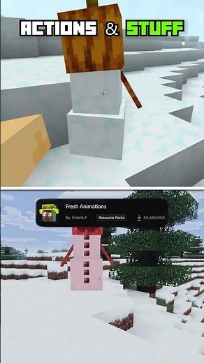 Minecraft Animations (Snow Golem): Actions & Stuff 1.4 (Bedrock) vs Fresh Animations (Java)