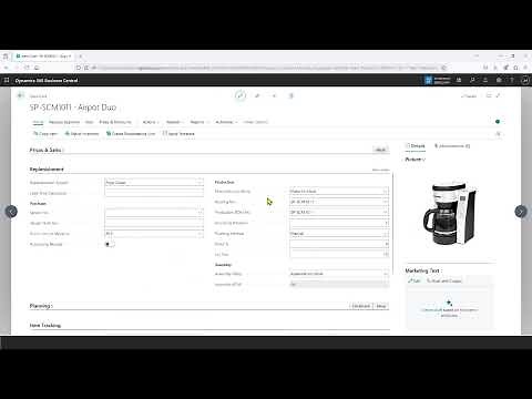 Microsoft Dynamics 365 Business Central Manufacturing Demo