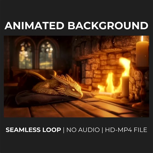Animated Dragon Hearth Background: Cozy Fantasy Seamless Loop Hd Mp4 for Streamers & Calls - Etsy Australia