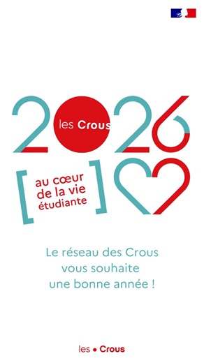 🎉 Le Crous te souhaite une bonne année 2026 ! 🎉 C'est le moment de tourner la page et d'entamer une nouvelle année pleine de défis, de projets et de belles réussites. 🏆 Que cette nouvelle année t’apporte de la réussite dans tous tes projets. 💡 Bonne année ! 🎊 #CrousdeNantesPaysdelaLoire #Étudiants #Nouvelleannée #2026 | Crous Nantes Paysdelaloire