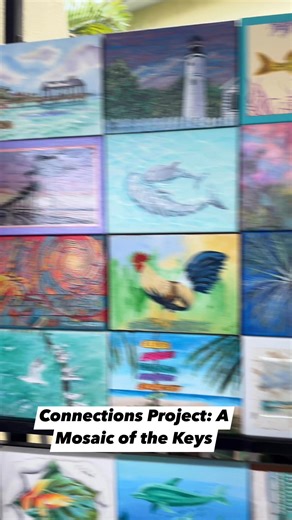9.7K views · 41 reactions | Connections Project spotlights visual and performing artists throughout Monroe County at a series of pop-up events. Each venue will feature a mosaic of almost 100 unique canvases created by Keys artists along with performances by talented musicians. Liz Young with Florida Keys Council of the Arts tells us about it. Greater Marathon Chamber of Commerce | The Florida Keys & Key West | Facebook