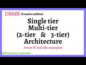 7. 2-tier and 3-tier architecture | With real life examples | DBMS complete syllabus