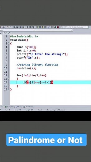 C program to check whether the string is palindrome or not using library function#coding