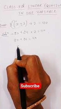 Linear Equation in one Variable🔢: Basic Techniques For Solutions🔍#mathematicsolution #maths