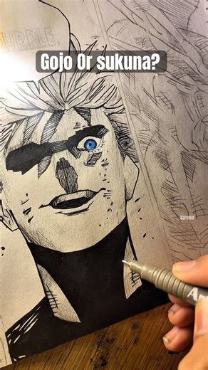 Nah I’d Win” 💀 | Gojo vs Sukuna Hollow Purple #gojo #sukuna #jjk #art #drawing