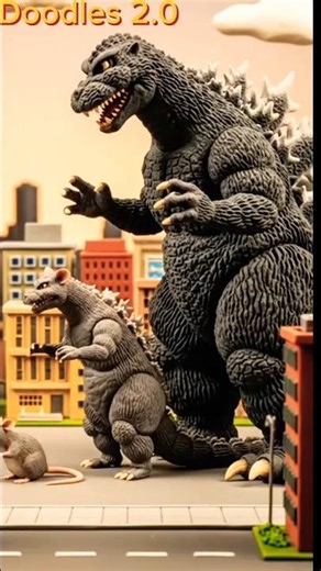 A Godzilla converts into a small rate|By Doodles 2.0|#shorts#ai#funny#fun