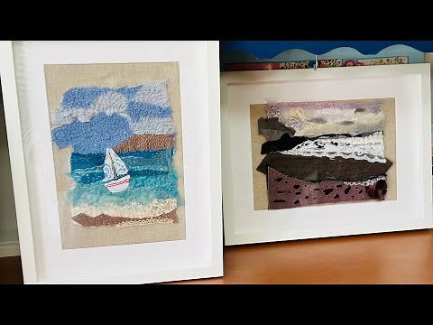 How to mount and frame some slow stitching textile art using ikea RODALM shadow box frames
