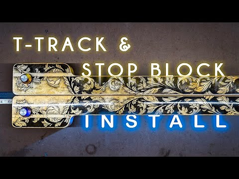 How to Install T Track & Custom Stop Block for Miter Saw Station