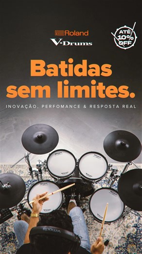 Se você busca a sensação real de tocar em uma bateria acústica, com toda a praticidade e inovação da tecnologia eletrônica, essa é a sua chance. Aproveite até 15% OFF em modelos selecionados da linha V-Drums Acoustic Design, incluindo os poderosos kits VAD307, VAD504 e VAD507. 👉 Acesse agora e garanta o kit que vai transformar sua forma de tocar — e levar sua expressão musical ainda mais longe. | Roland
