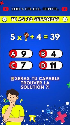 🔢 Défi Calcul Mental Niveau EXPERT : Tu as 30 secondes ! ⚡ #calculmental
