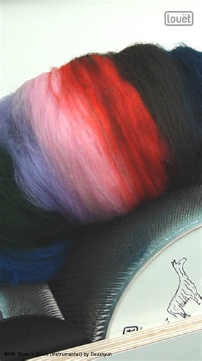 Blending colours has never been more satisfying! 💕 The Louët Standard Extra Fine 120 tpi makes mixing fibres smooth and easy — producing soft, fluffy batts every time. Available on our webshop! #KP0120 🌈 #LouetJunior #DrumCarder #FibreArts #Handspinning #ColourMixing #CardingFun #FibrePlay #SpinningFibre | Louet Worldwide