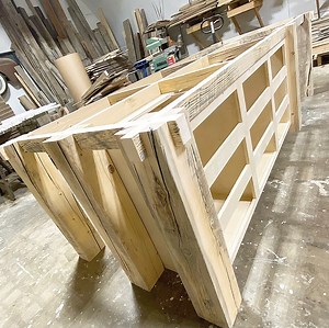 17M views · 13K reactions | The process of building a big barnwood kitchen island | The Dusty Lumber Co. | Facebook