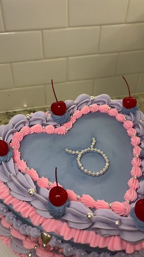 Taurus cake! The bright red cherries with this color scheme is… everything 🌟 #buttercream #buttercreamcakes #buttercreamcake #cake #cakedecorating #cakedesign #wilton #wiltontips #wiltoncakes #austintx #austintexas #austin #texascakes#cakesofinstagram #austincakes#buttercreamdecorating #austincakes #heartcake #pearlcake #birthdaycake #vintagecake #shellborder #rufflecake #ruffleborder #ediblepearls #y2kcake #shellborder #buttercreamdesign #taurus #taurus♉️ #tauruszodiac #taurusseason #tauruscak