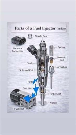 😇#mechanic @aradhiyacar fuel injector diagram 💯