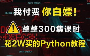 【Python速成学习】花2W买的Python教程，300集带你从小白到大师 | Python干货入门全套教程！