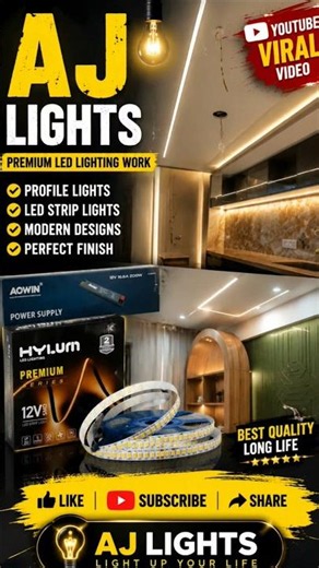 Best LED Profile Light Installation 2026 😍 | Premium Strip Light Work | AJ Lights