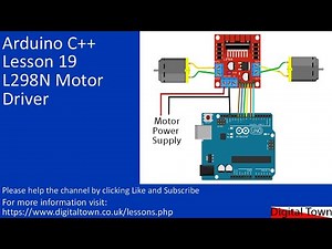 #120 Arduino C++ Lesson 19 DC Motor Control, direction and speed using l298N motor driver